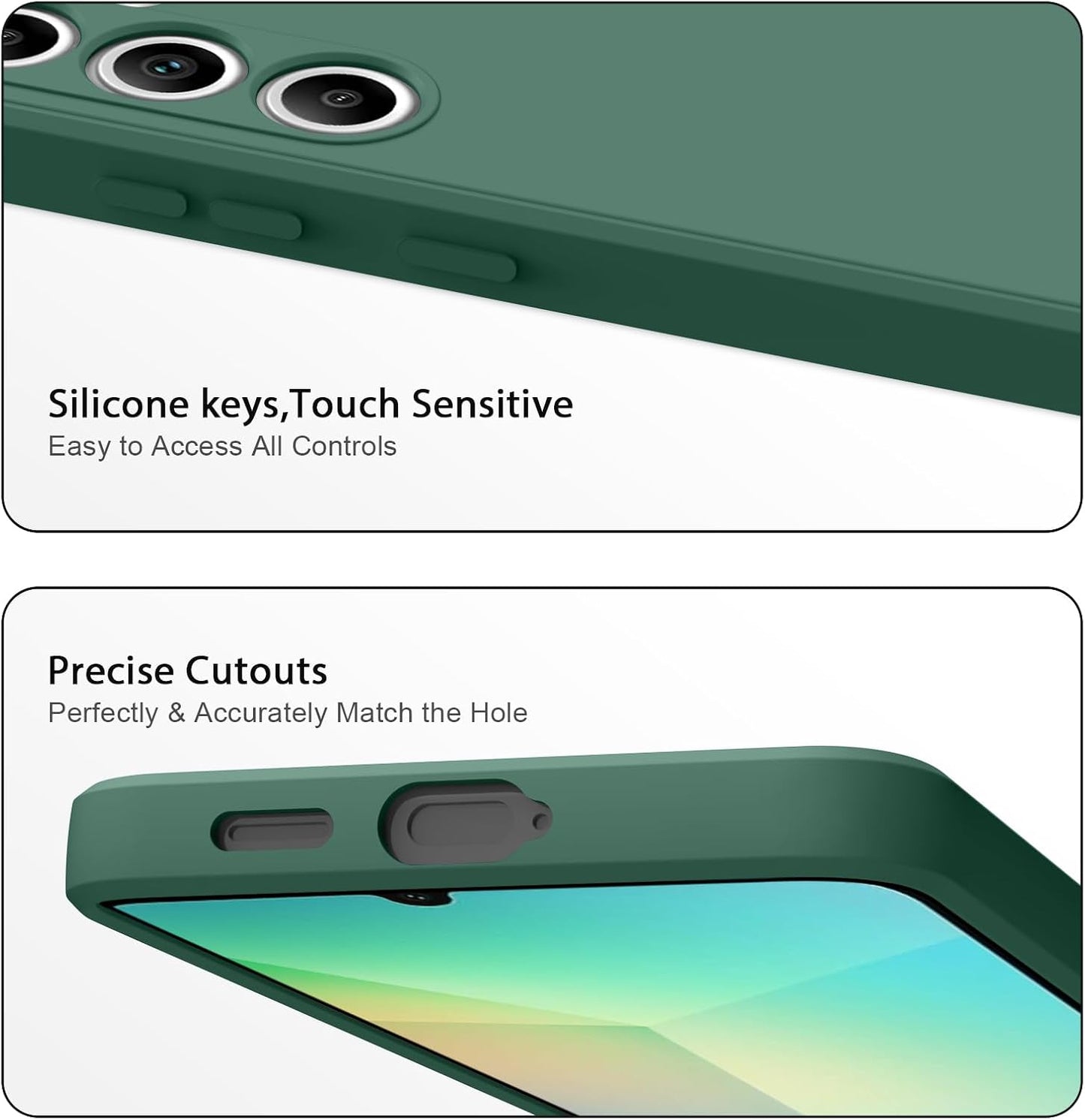 Case for Samsung Galaxy S25 Phone Case, Camera Protection Ultra Slim Cover for Samsung Galaxy S25 Anti-Scratch Shockproof Bumper Cover (Deep Green)