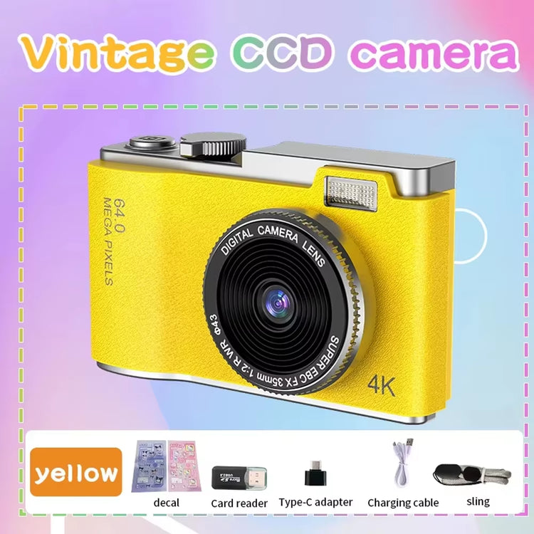 4K Compact Digital Camera – 48MP Student Vlog Camera with 180° Flip Screen