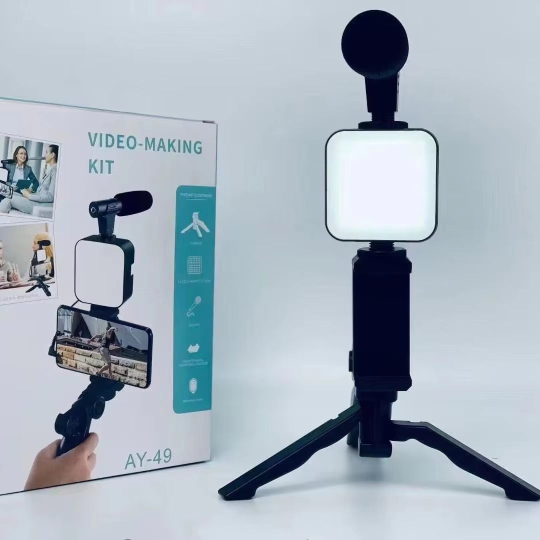 Smartphone Vlogging Kit - LED Light & Tripod Stabilizer