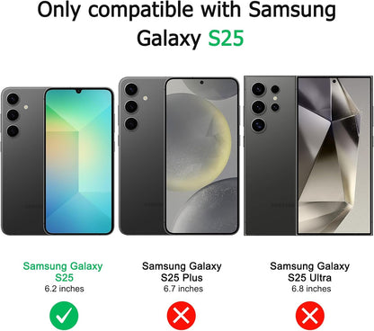 Case for Samsung Galaxy S25 Phone Case, Camera Protection Ultra Slim Cover for Samsung Galaxy S25 Anti-Scratch Shockproof Bumper Cover (Deep Green)