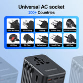 Universal Travel Adapter with 4 AC Outlets 2 USB Port 3 Type-C PD 45W All-In-One Fast Power Charge on EU US AUS Plug Internation