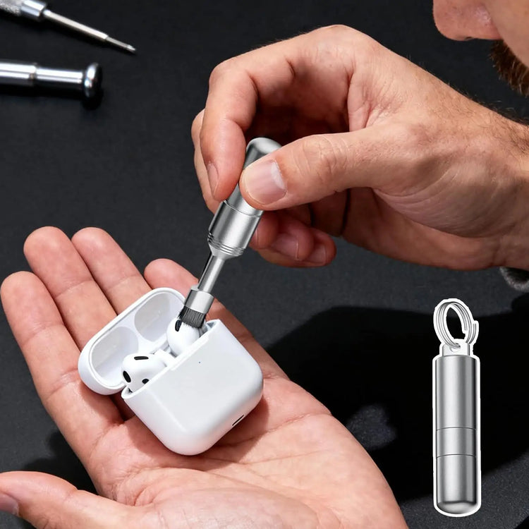 2-In1 Mobile Phone Card Removal & Headphone Cleaning Brush Aluminum Alloy Phone Card Tray Pin Eject Removal Tool for Phone