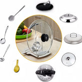 Stainless Steel Pot Lid Rack Detachable Pan Cover Shelf Kitchen Multifunctional Spatula Holder Spoon Stand Kitchen Accessories