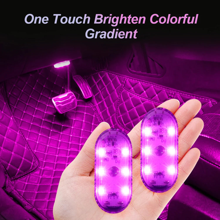 Wireless Multi-Color Car LED Lights – USB Rechargeable Touch Sensor