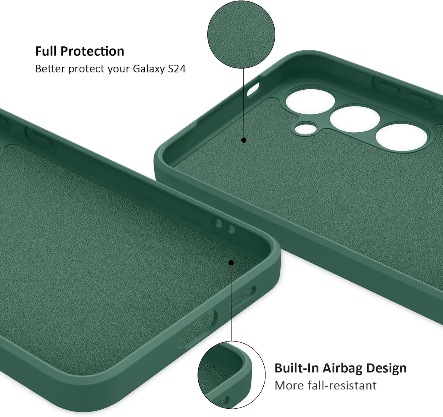 Case for Samsung Galaxy S25 Phone Case, Camera Protection Ultra Slim Cover for Samsung Galaxy S25 Anti-Scratch Shockproof Bumper Cover (Deep Green)
