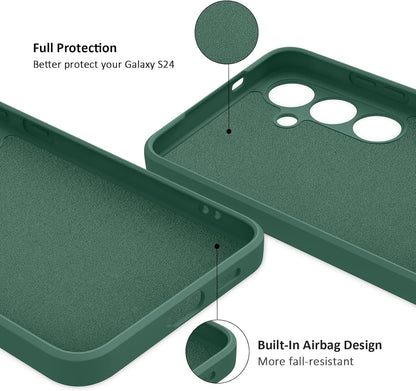 Case for Samsung Galaxy S25 Phone Case, Camera Protection Ultra Slim Cover for Samsung Galaxy S25 Anti-Scratch Shockproof Bumper Cover (Deep Green)