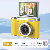 4K Compact Digital Camera – 48MP Student Vlog Camera with 180° Flip Screen