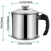 1 Count Modern Kitchen Oil Dispenser with Tray & Lid,Stainless Steel Oil Pot with Filter,Bacon Grease Container, Cooking Oil Can, Kitchenware, Utensils, Kitchen Gadgets