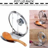 Stainless Steel Pot Lid Rack Detachable Pan Cover Shelf Kitchen Multifunctional Spatula Holder Spoon Stand Kitchen Accessories