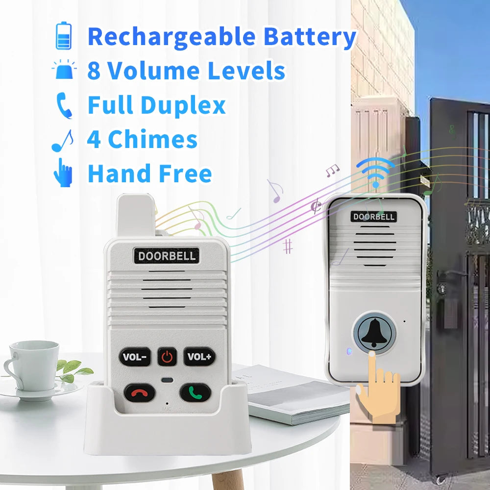 Wireless Intercom Doorbell System – 200m Long Range & Two-Way Audio