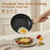 [ New ]FDN 16-Pc Aesthetic Cookware Collection, Non-Toxic Pfas-Free Titanium Caremic Granite Pots and Pans Set, Easy-Clean Oven & Dishwasher Safe, Induction Ready Cooking Set with 10" (24Cm) Fry Pan, Glass Lids, Kitchen Utensils, Aluminium, Deals for You