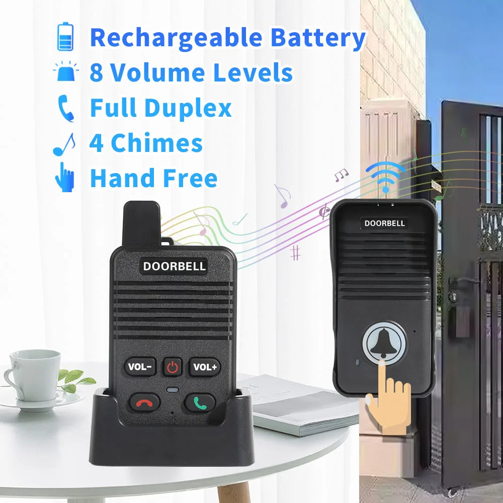 Wireless Intercom Doorbell System – 200m Long Range & Two-Way Audio
