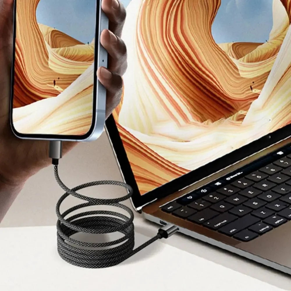 100W Magnetic Fast Charging Cable – Universal USB-C to USB-C Data Cord