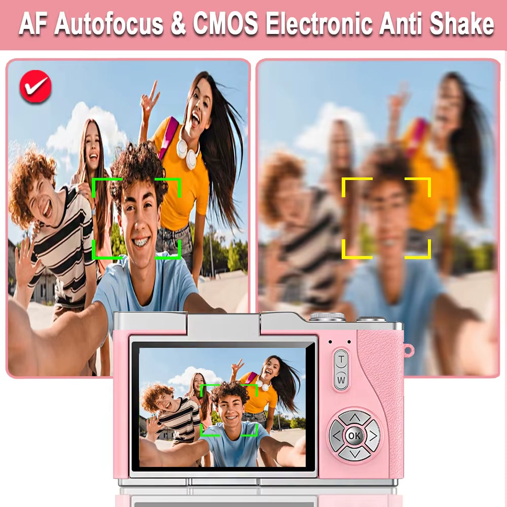 4K Compact Digital Camera – 48MP Student Vlog Camera with 180° Flip Screen