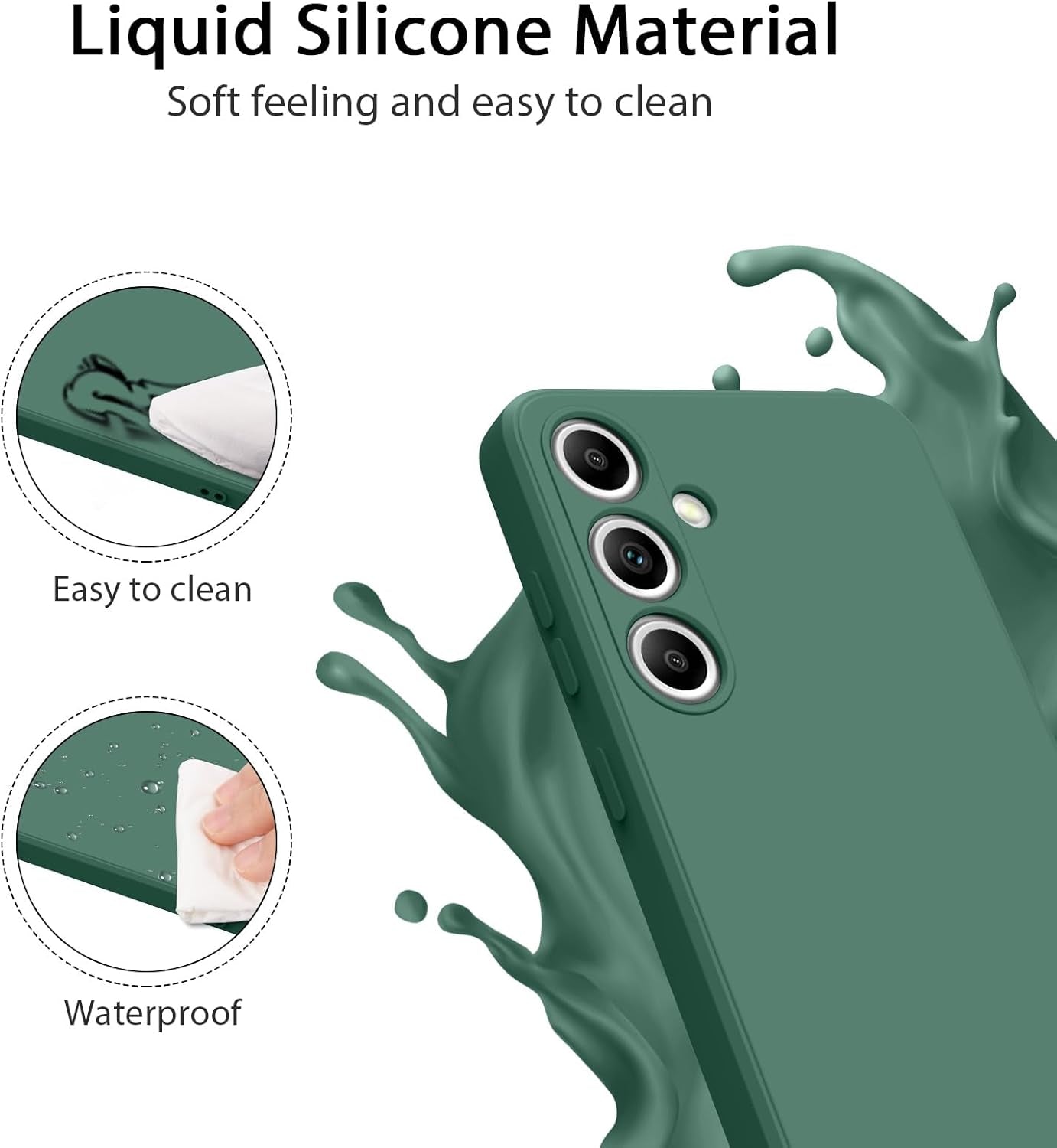 Case for Samsung Galaxy S25 Phone Case, Camera Protection Ultra Slim Cover for Samsung Galaxy S25 Anti-Scratch Shockproof Bumper Cover (Deep Green)