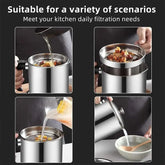 1 Count Modern Kitchen Oil Dispenser with Tray & Lid,Stainless Steel Oil Pot with Filter,Bacon Grease Container, Cooking Oil Can, Kitchenware, Utensils, Kitchen Gadgets