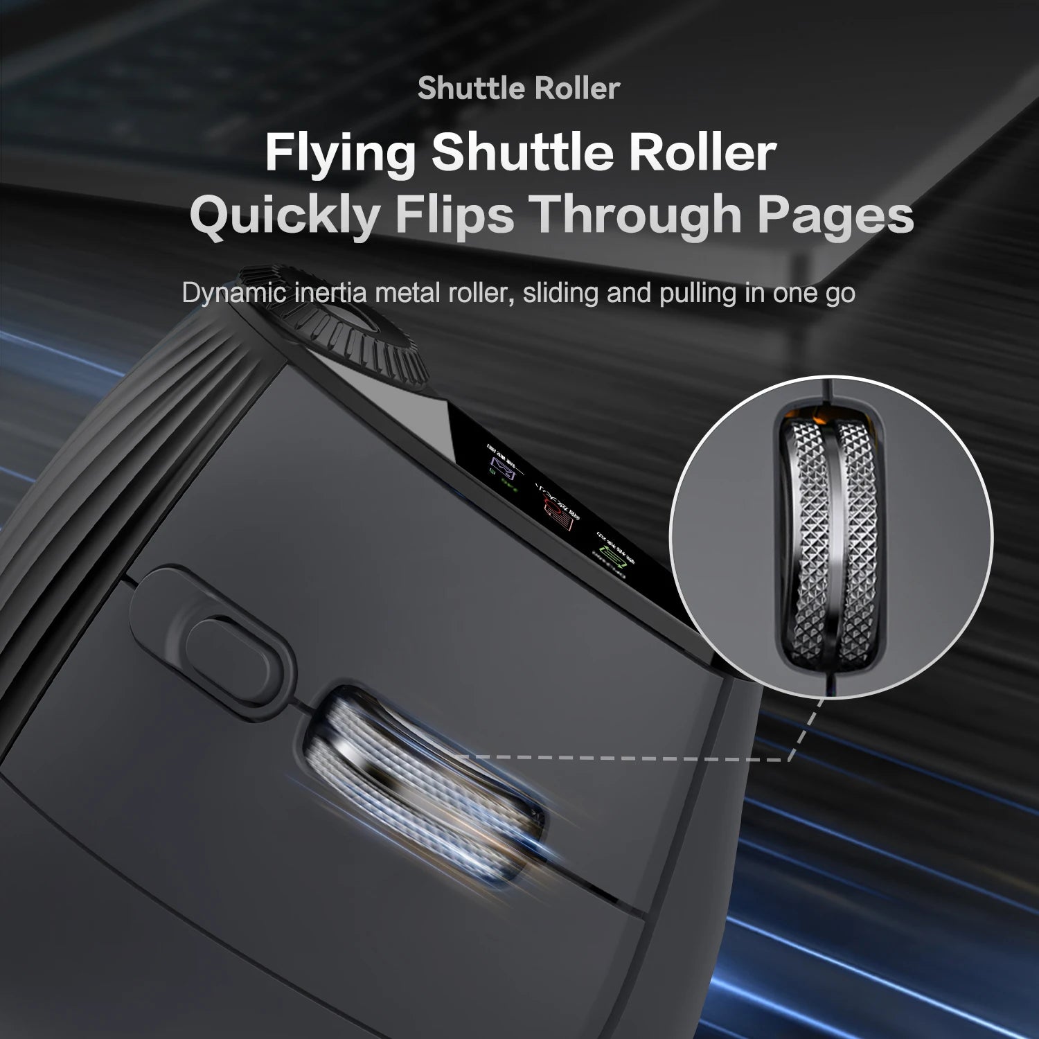 Ergonomic Vertical Mouse - RGB Wireless & Speed Roller