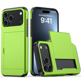 Case for Iphone 17 Pro Max 16 Pro Max 15 Pro 17E 14 13 12 Wallet Card Holder Slide Slot Slim Hard PC Heavy Duty Protective Cover