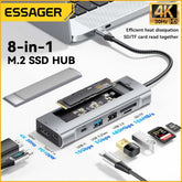Essager 8-in-1 USB-C Hub with SSD Enclosure – Type-C Docking Station