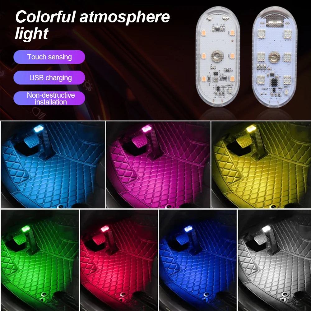 Wireless Multi-Color Car LED Lights – USB Rechargeable Touch Sensor