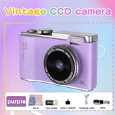 4K Compact Digital Camera – 48MP Student Vlog Camera with 180° Flip Screen