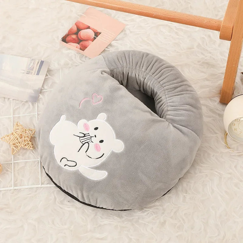 USB Electric Heater Foot Warmer Charging Power Fleece Cartoon Cat Warm Foot Cover Feet Heating Pads for Home Bedroom Sleeping