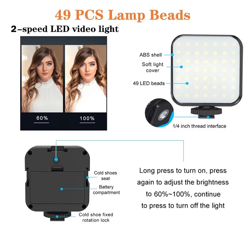 Smartphone Vlogging Kit - LED Light & Tripod Stabilizer