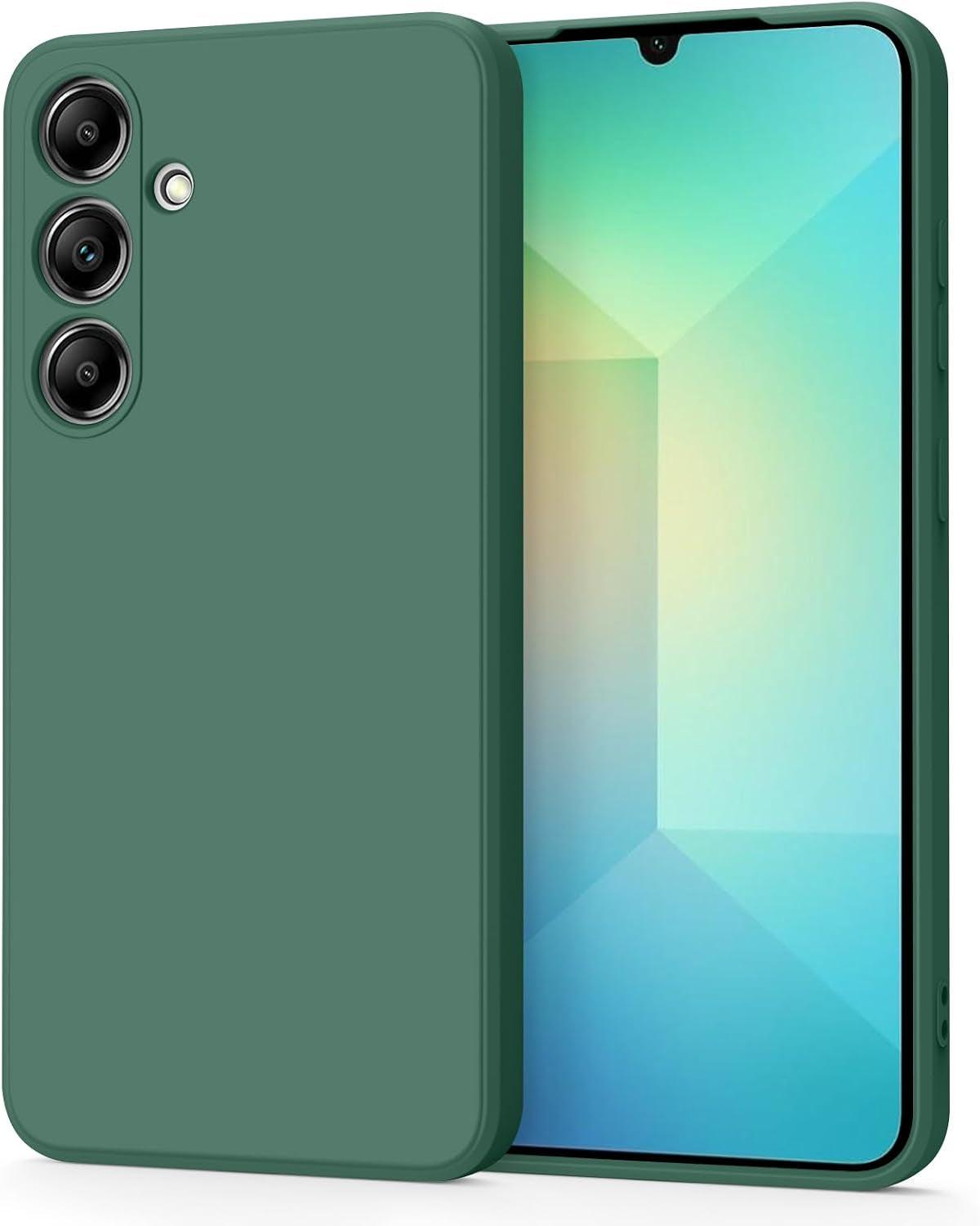 Case for Samsung Galaxy S25 Phone Case, Camera Protection Ultra Slim Cover for Samsung Galaxy S25 Anti-Scratch Shockproof Bumper Cover (Deep Green)