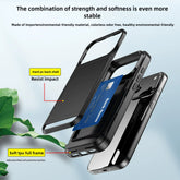 Case for Iphone 17 Pro Max 16 Pro Max 15 Pro 17E 14 13 12 Wallet Card Holder Slide Slot Slim Hard PC Heavy Duty Protective Cover