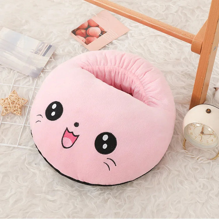 USB Electric Heater Foot Warmer Charging Power Fleece Cartoon Cat Warm Foot Cover Feet Heating Pads for Home Bedroom Sleeping