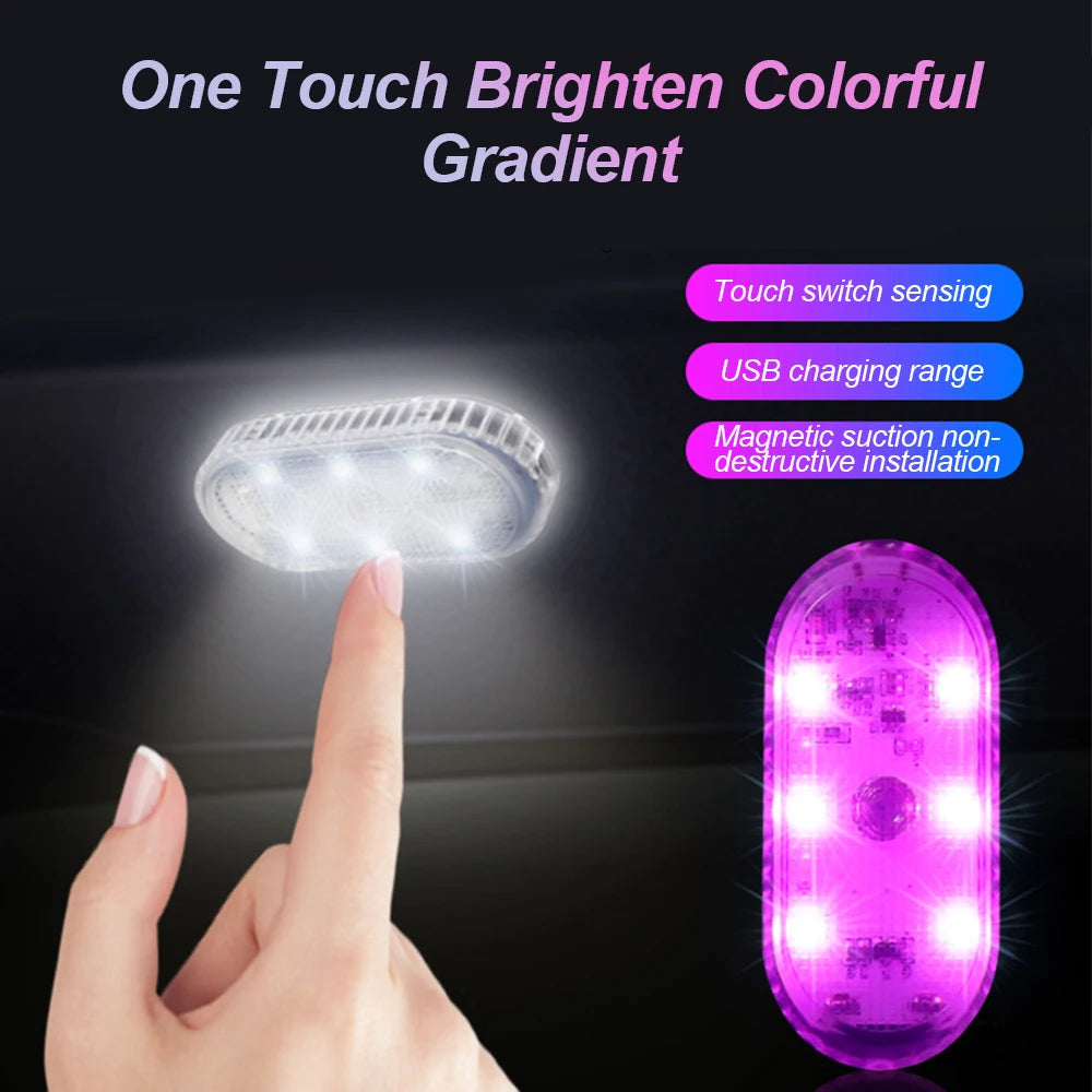 Wireless Multi-Color Car LED Lights – USB Rechargeable Touch Sensor