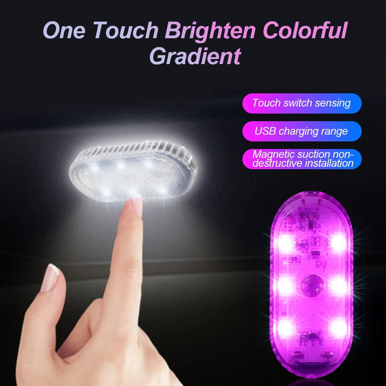 Wireless Multi-Color Car LED Lights – USB Rechargeable Touch Sensor
