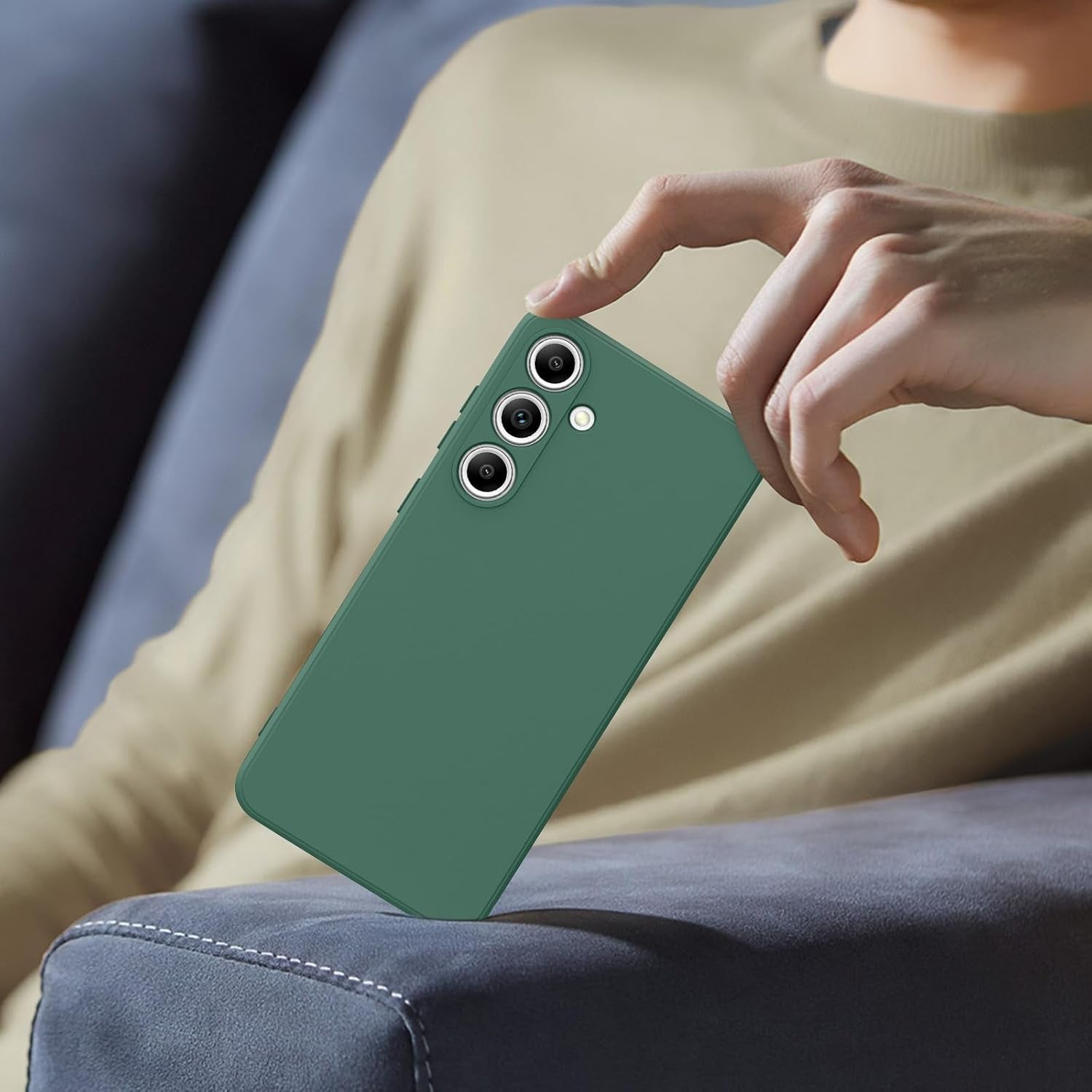 Case for Samsung Galaxy S25 Phone Case, Camera Protection Ultra Slim Cover for Samsung Galaxy S25 Anti-Scratch Shockproof Bumper Cover (Deep Green)