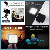 Smartphone Vlogging Kit - LED Light & Tripod Stabilizer