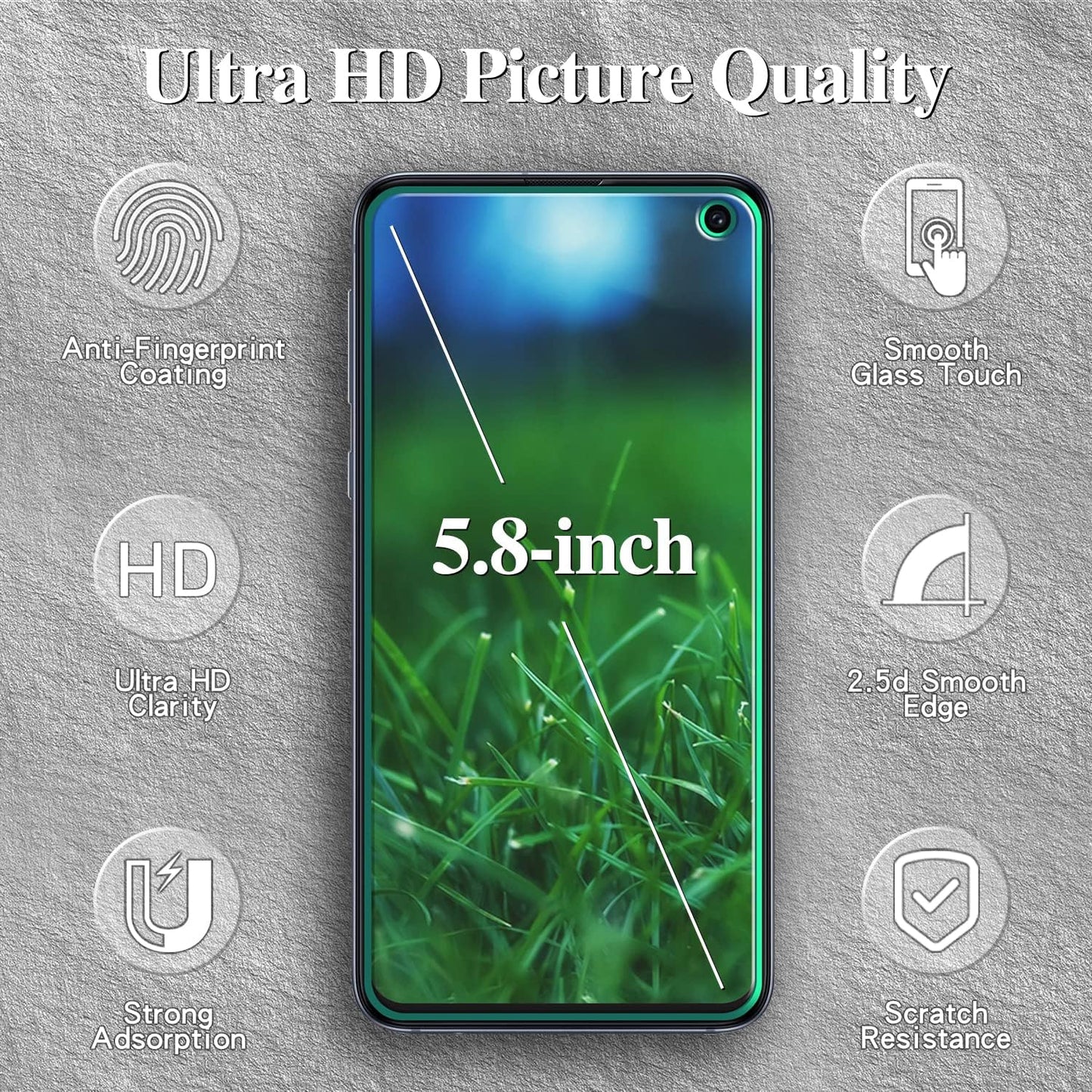 [3 Pack] Screen Protector for Samsung Galaxy S10E Tempered Glass, 9H Hardness, anti Scratch, anti Fingerprint, Bubble Free, Case Friendly, Easy Installation