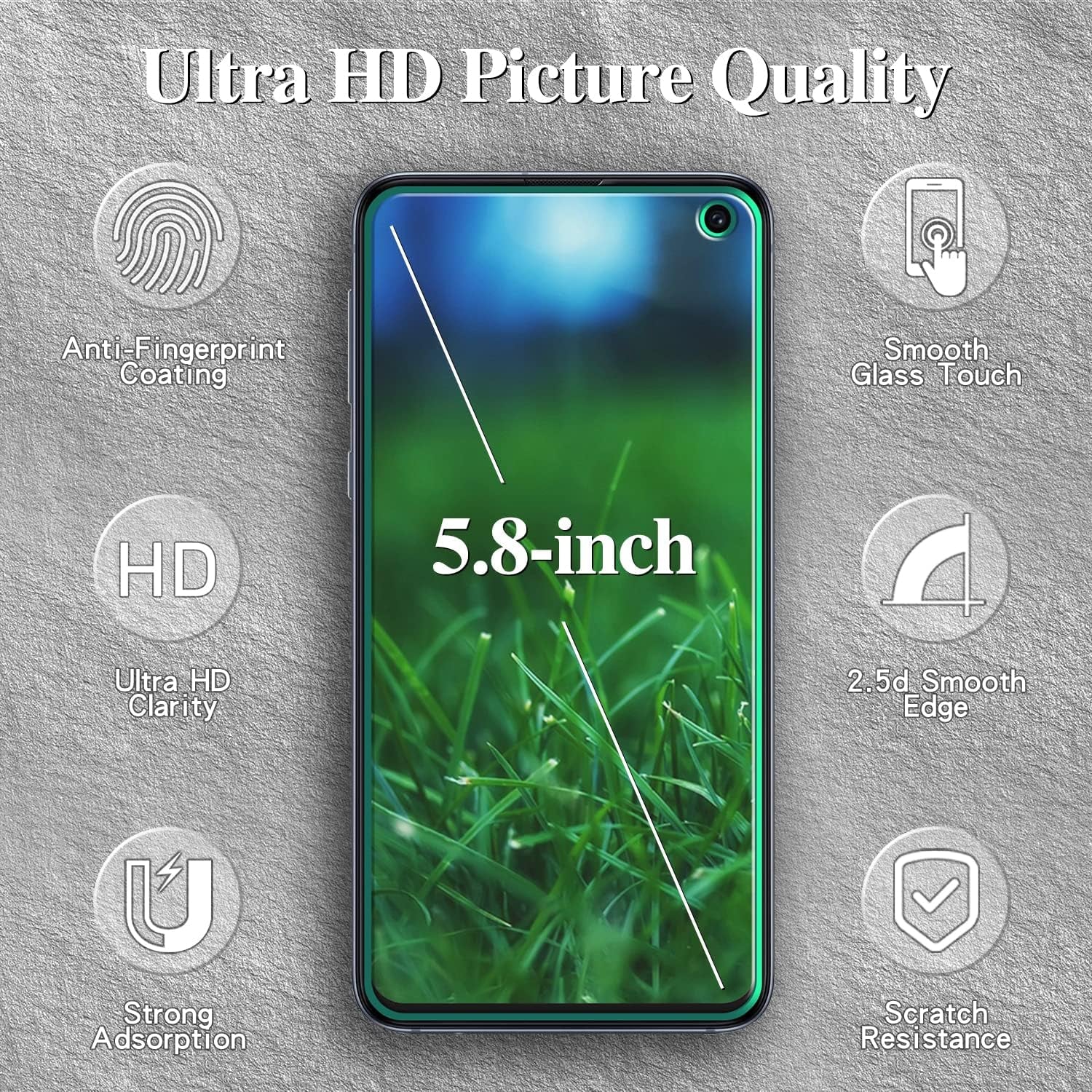 [3 Pack] Screen Protector for Samsung Galaxy S10E Tempered Glass, 9H Hardness, anti Scratch, anti Fingerprint, Bubble Free, Case Friendly, Easy Installation